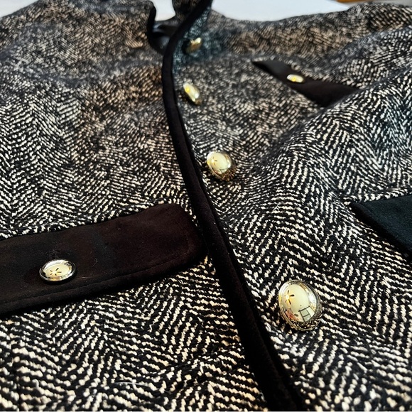 Talbots Boucle Herringbone Jacket Woven in Italy Women's MP Career Mob Wife - Picture 13 of 13